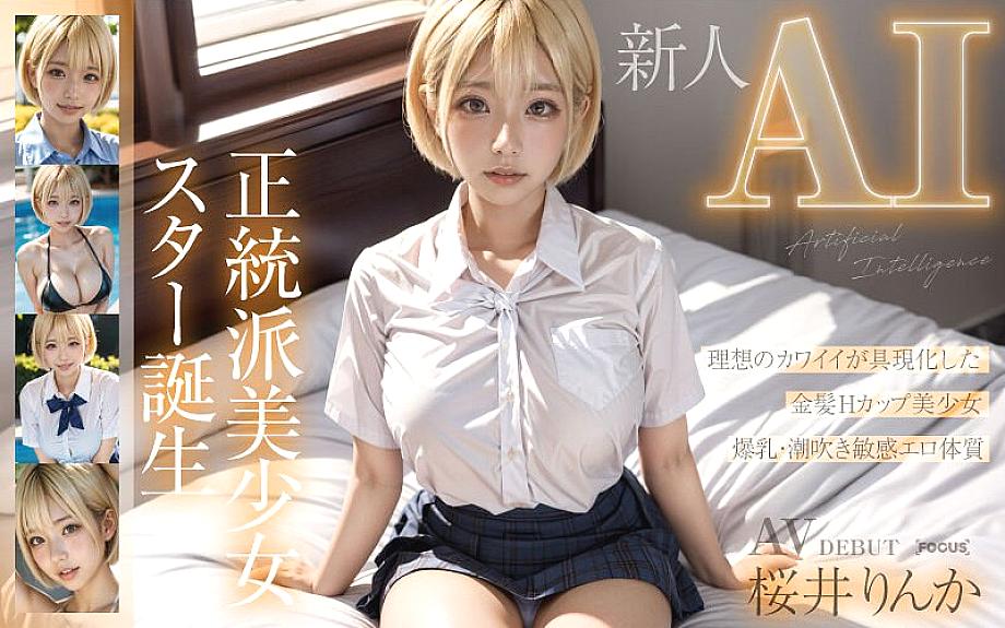 AIFOCS-002 [AI ใหม่] ดาราสาวสวยออร์โธด็อกซ์คนใหม่เกิดขึ้นสีบลอนด์ H-Cup Sakurai Rinka